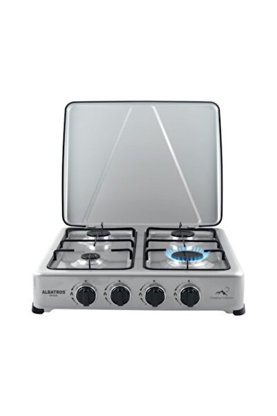 ALBATROS Gas stove APG42S, 4 burners, 6.2 kW, camping, silver