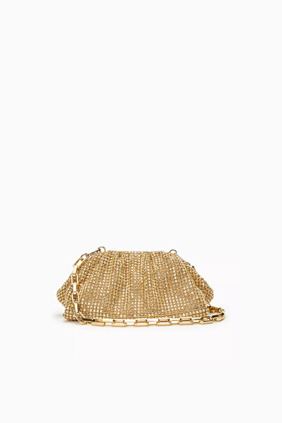 Self-Portrait Kristal İşlemeli Zincir Postalı El Çantası, Işıltılı & Geniş