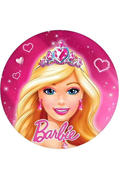 BatıDoğu Yenilebilir Yuvarlak Pasta Resim Baskısı 20 cm Şekerli Kağıt Barbie ...