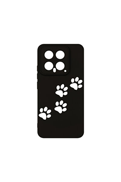 bestcase Husă premium din silicon pentru Xiaomi 14, cu imprimeuri de labe, PB...