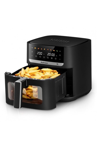 ROHNSON Hot air fryer R2885, 1800W, container volume 8L, 8 automatic cooking programs,