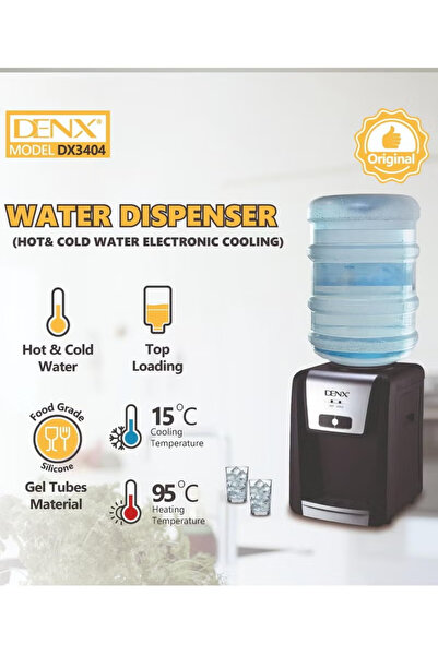 Denx Hot, cold and regular water dispenser made of stainless steel, hygienic, with safety lock