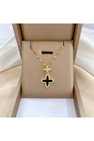 Pursehuit Χρυσό κολιέ, ανοξείδωτο ατσάλι, φυσητό με χρυσό 18 καρατίων, με τρι...