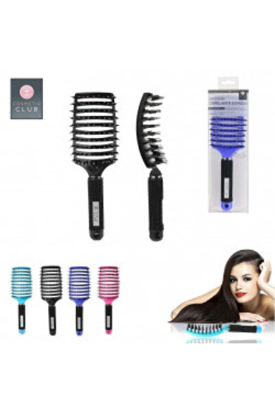 brosse Hair detangling brush, ergonomic shape, non-slip handle, covered tip needles, multicolor