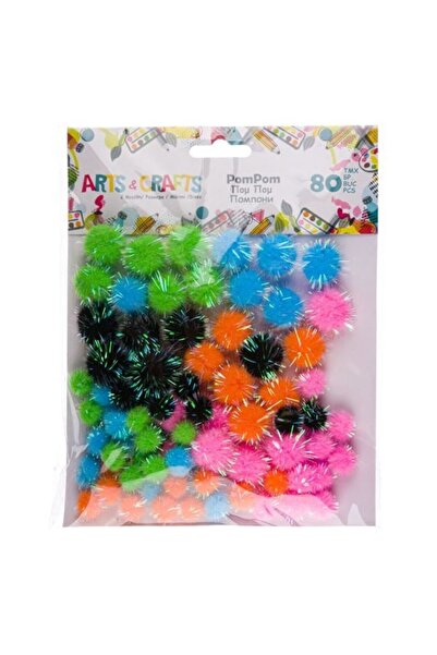 DAsiNU 1 креативен комплект от 80 помпона в различни цветове