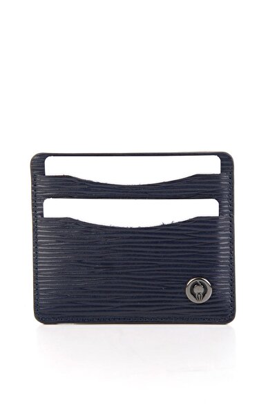 Bambi Чоловічий візитник з натуральної шкіри темно-синього кольору A08657004503