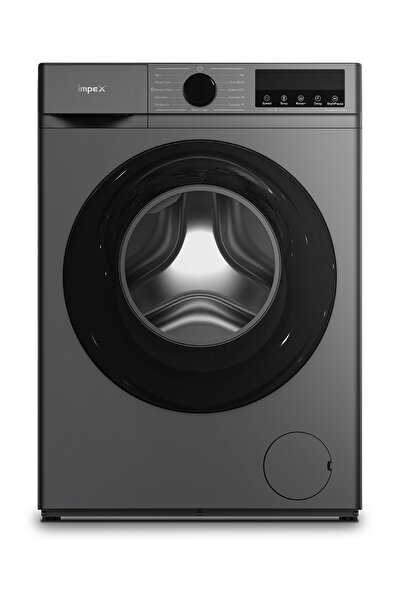 İMPEX 7.5Kg Front Load Washing Machine, 1200RPM, BLDC Inverter Motor, Grey, LED, 11 Menus, WM0750FS