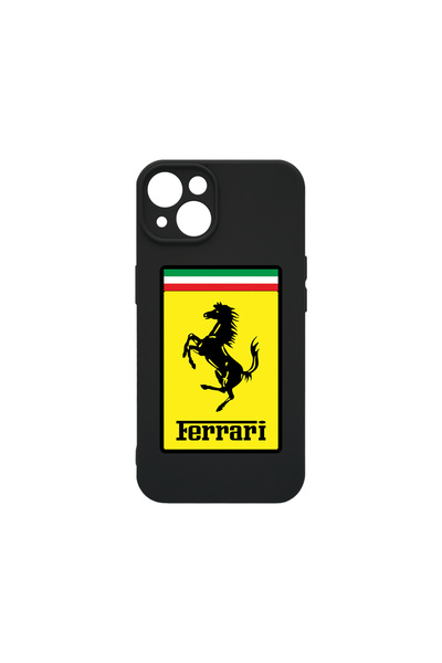 bestcase Husă premium din silicon pentru Apple iPhone 15 Plus, logo Ferrari, ...