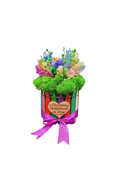 OEM Decoratiune pentru invatatoare - aranjament nemuritor cu flori naturale u...