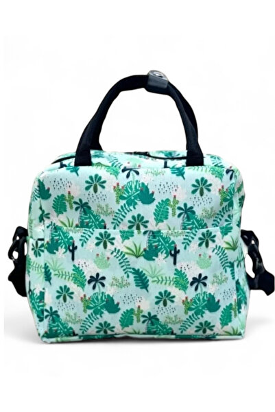 Uretti - Petek 7523 6776 Leaf Printed Thermal Food Carrier Bag / 26 cm X 22 cm - 4.5 Liters