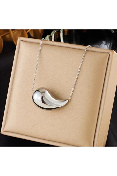 Pursehuit Κολιέ σε ασημένιο χρώμα, κατασκευασμένο από ανοξείδωτο ατσάλι, με μ...