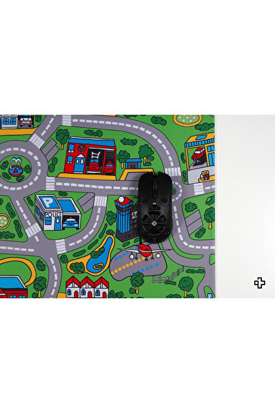 QwertyKey Mousepad γραφείου Nostalgia Busy Town με ραμμένες άκρες 4 χιλ.