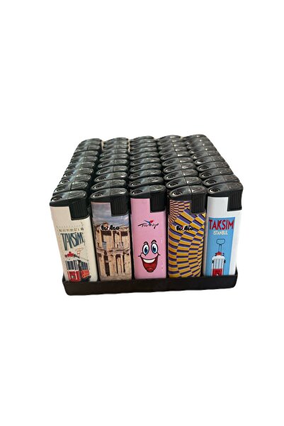 Koko KOKO2000 Turbo Çakmak Kültürel Desenli Yeniden Doldurulabilir 50 Adet Lüks Çakmak