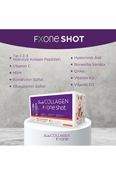 Suda Collagen Collagen Fxone Shot Orange 40 ml X 30 Shots - Orange Flavored 3 Pcs