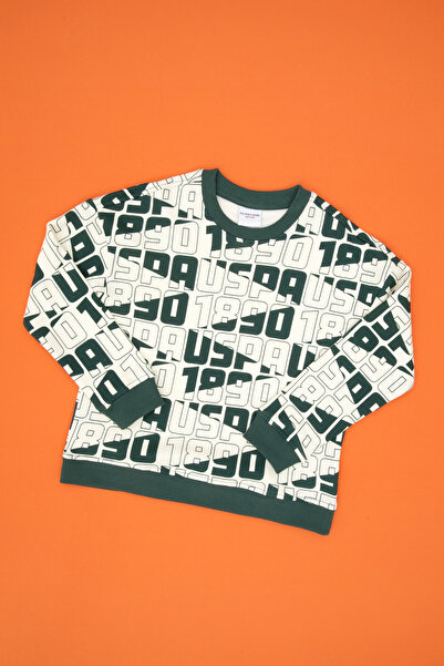 U.S. Polo Assn. Момчешка тъмнозелена суитшърт с качулка 50308571-VR079