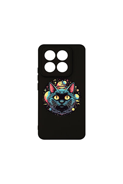 bestcase Husă premium din silicon pentru Xiaomi 14 Pro, Mystic Black Cat, PB ...