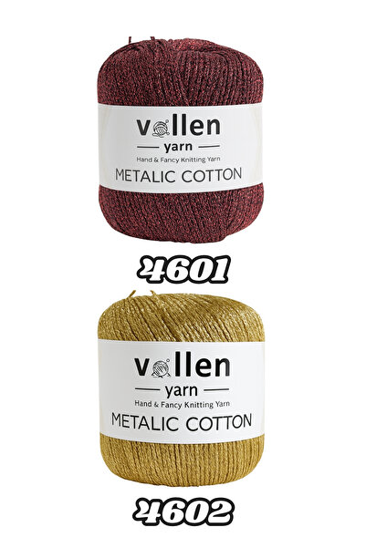 vollen yarn خيط حياكة يدوي فاخر من القطن اللامع - خيط لامع، 50 جرام 100 متر، - خيط لحقائب السهرة، خيط سوبرا،
