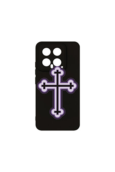 bestcase Husă premium din silicon pentru Xiaomi 14, Purple Cross, PB 1789