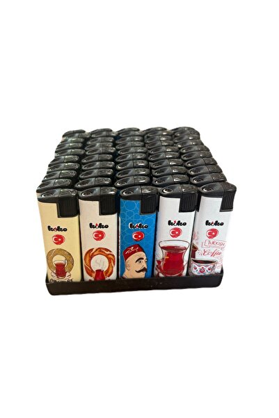 Koko KOKO2000 Turbo Çakmak Kültürel Desenli Yeniden Doldurulabilir 50 Adet Lüks Çakmak