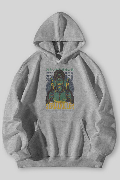 Harmandar Hanorac cu glugă unisex, negru, gri, cu buzunar cangur, imprimat Se...