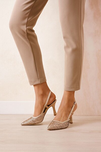 DUXAL SHOES Nova Stone Detailed Open Back Heeled Shoes