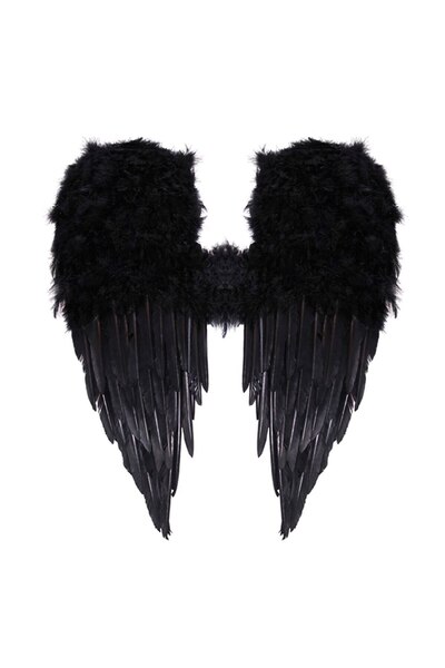 SHOPIENS Aripi Negre Halloween Deghizare Costume Petreceri Tematice 60x60cm Accesorii Infricosatoare
