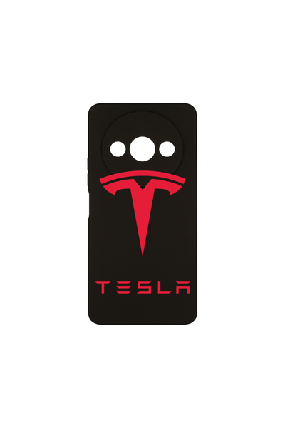 bestcase Carcasă premium din silicon pentru Xiaomi Redmi A3, logo Tesla roșu,...