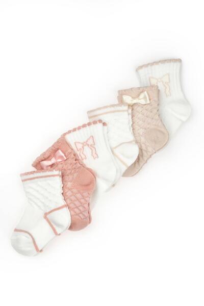 BabyCosy Organic Wear Csyc1004 Baby 6-Piece Bow Socks 100% Organic Cotton, Baby - Newborn - Csyc1004