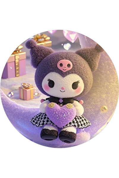 BatıDoğu Yenilebilir Yuvarlak Pasta Resim Baskısı 20 cm Şekerli Kağıt Kuromi ...