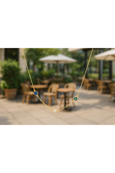 Soleildor Aralıklı Doğum Taşı Gümüş Kolye