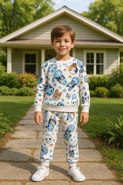 Fox Moda Boy's Seasonal Top and Bottom Set Bluey Printed