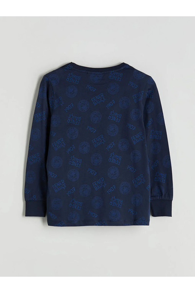 LC Waikiki LCW KidsLacivert Bisiklet Yaka Fenerbahçe Baskılı Erkek Çocuk Pijama Takımı