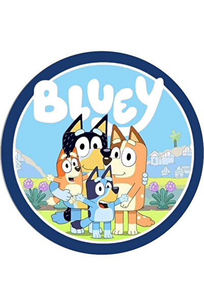 BatıDoğu Yenilebilir Yuvarlak Pasta Resim Baskısı 20 cm Şekerli Kağıt Bluey T...