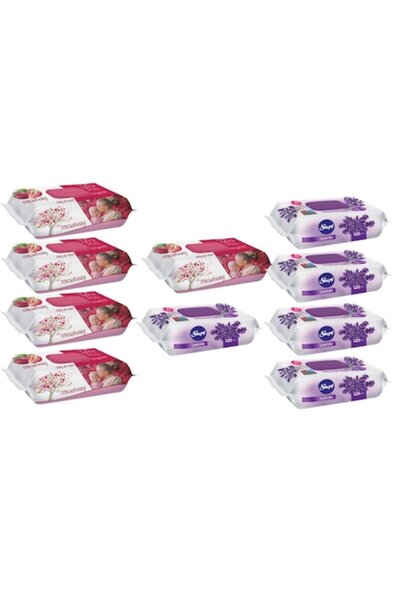 Sleepy Set Igiena 10 x - 5 x Servetele Umede 120buc Strawberry, 5 x Servetele...