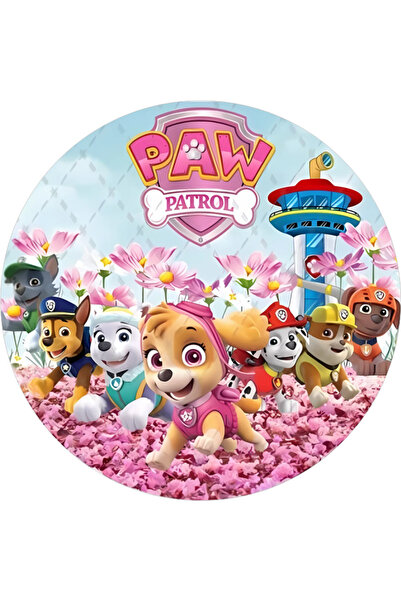 BatıDoğu Yenilebilir Yuvarlak Pasta Resim Baskısı 20 cm Şekerli Kağıt Paw Pat...