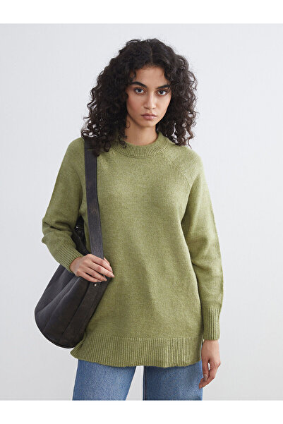 LC Waikiki Lcw Modest Crew Neck Oversize Women's Knitwear Tunic