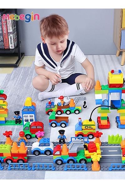 MEBEGIN مجموعة مكعبات بناء من 168 قطعة مع نماذج سيارات مختلفة، ألعاب تجميع DIY، لعبة تعليمية مبكرة، تعليمية