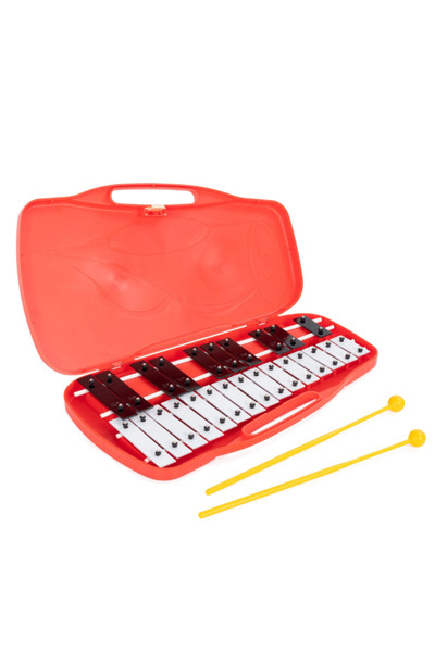 MegArya 25-Note Chromatic Junior Glockenspiel – Durable Musical Instrument with Red Case