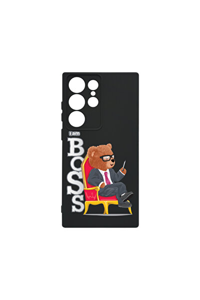 bestcase Husă premium din silicon pentru Samsung Galaxy S23 Ultra, Ursuleț de pluș - Sunt șeful, PB 1496
