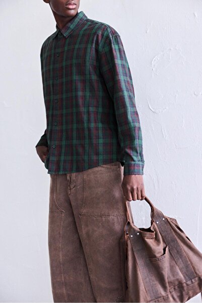 Pull & Bear Kareli uzun kollu gömlek