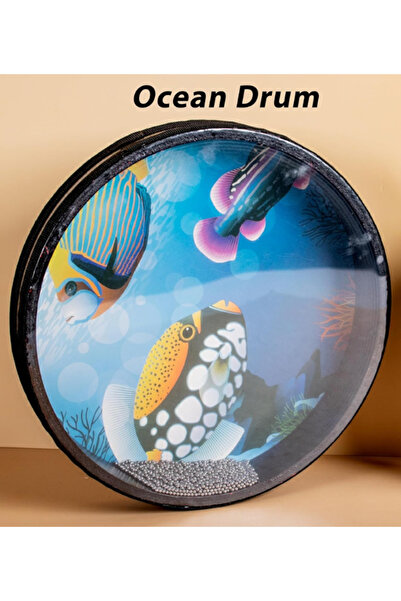 MegArya 10 Inch Ocean Drum Hand Percussion with Hardwood Shell Ocean Sound Drum