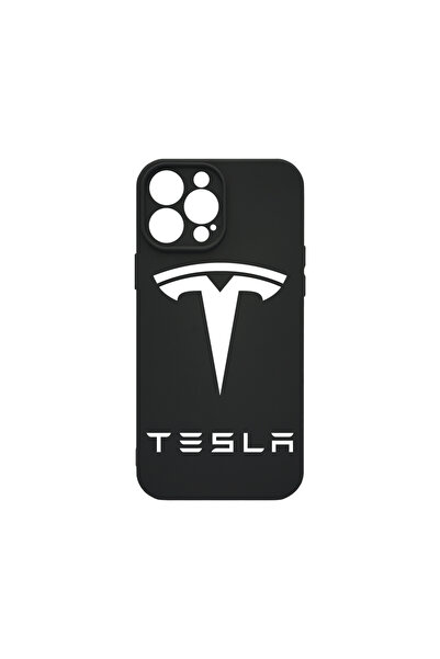 bestcase Carcasă premium din silicon pentru Apple iPhone 14 Pro, logo Tesla, ...