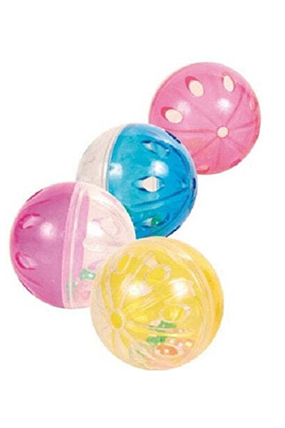 Trixie 4 قطع من كرات الألعاب الخشخشة متوسطة الحجم للقطط