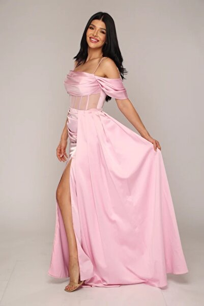 Pretty Rochie eleganta de ocazie roz pudra