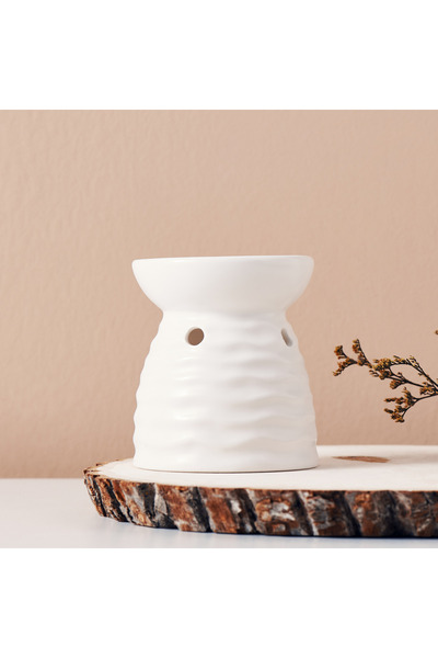 Lifestyle موقد زيتي Essentials Wave Pattern Matt Finish - أبيض