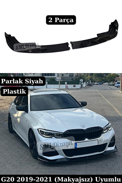 SML Dizayn 2019-2020-2021 Bmw G20 Ön Lip Ek M Tampon Uyumlu 2 Parça Parlak Si...