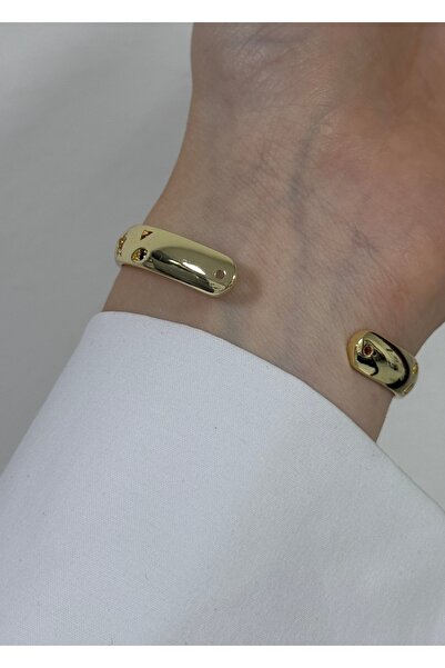 KİLİGİSTANBUL GOLD RENK, RENKLİ FİGÜRLER ESNEK BİLEZİK