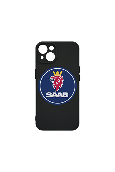 bestcase Husă premium din silicon pentru Apple iPhone 15 Plus, logo SAAB, PB ...