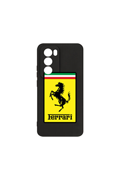 bestcase Husă premium din silicon pentru Oppo Reno12 Pro, logo Ferrari, PB 1773