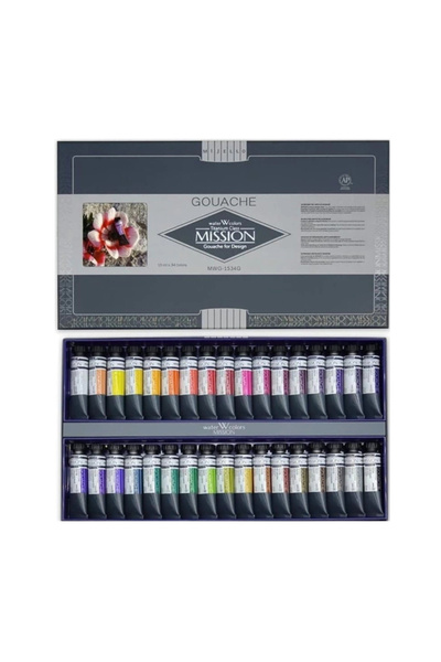 Genel Markalar Titanium Class Pigment Tüp Guaj Boya Seti 15 ml. x 34 Renk
